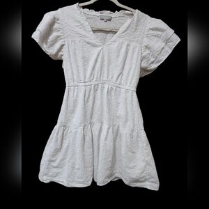 Women's White Eyelet Dress‎ Size Small